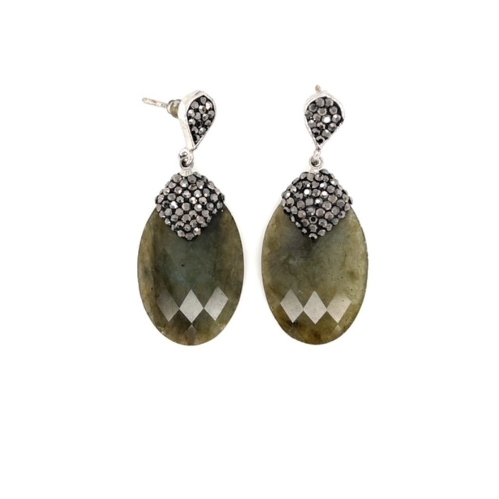 Crystal Oval Drop Earrings💫